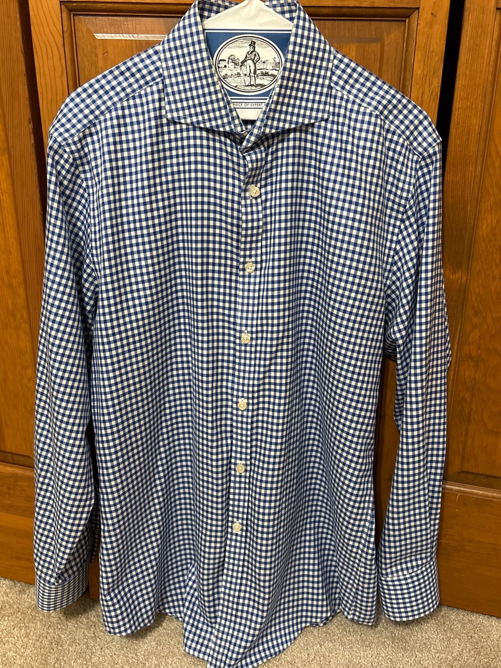 Charles Tyrwhitt extra slim fit blue gingham button up Size 16-34